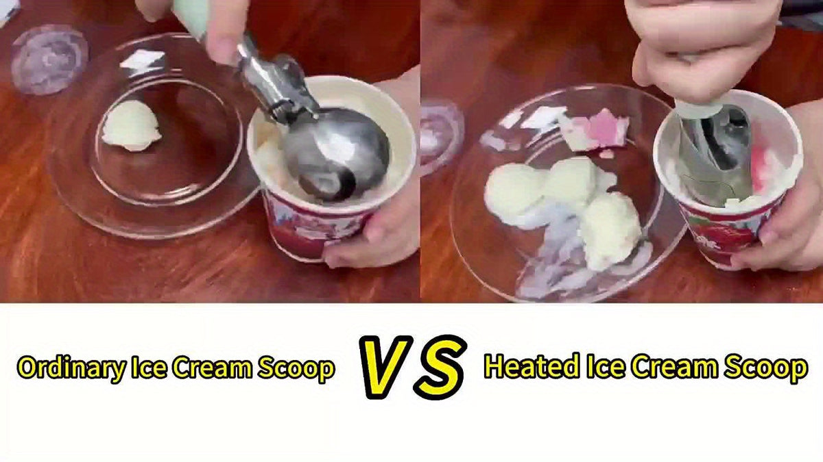 Rechargeable Electric Heated Ice Cream Scoop with LED Display for Hard Ice Cream