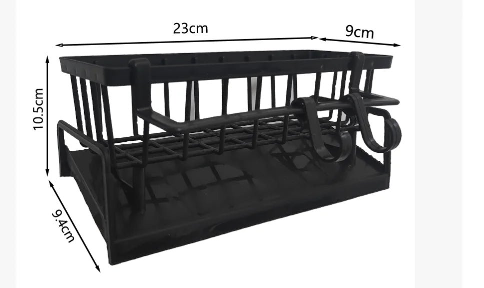 2PCS Sink Organizer Rack – Heavy-Duty Slide-Out Storage Shelf with Drain Tray & Towel Bar