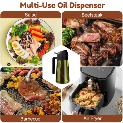 2-in-1 Olive Oil Sprayer & Dispenser Bottle for Cooking and Meal Prep