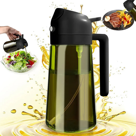 2-in-1 Olive Oil Sprayer & Dispenser Bottle for Cooking and Meal Prep