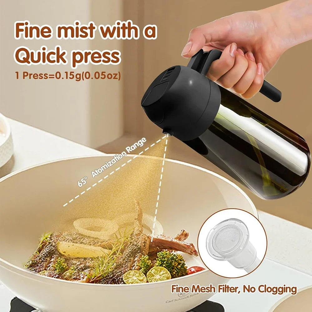 2-in-1 Olive Oil Sprayer & Dispenser Bottle for Cooking and Meal Prep