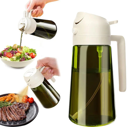 2-in-1 Olive Oil Sprayer & Dispenser Bottle for Cooking and Meal Prep