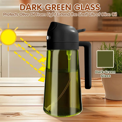 2-in-1 Olive Oil Sprayer & Dispenser Bottle for Cooking and Meal Prep