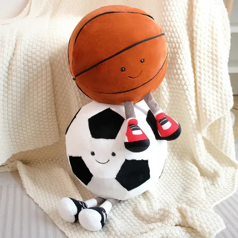 Cute Football & Soccer Plush Doll – Soft Stuffed Sports Toy for Kids, Fun Gift for Birthdays & Holidays