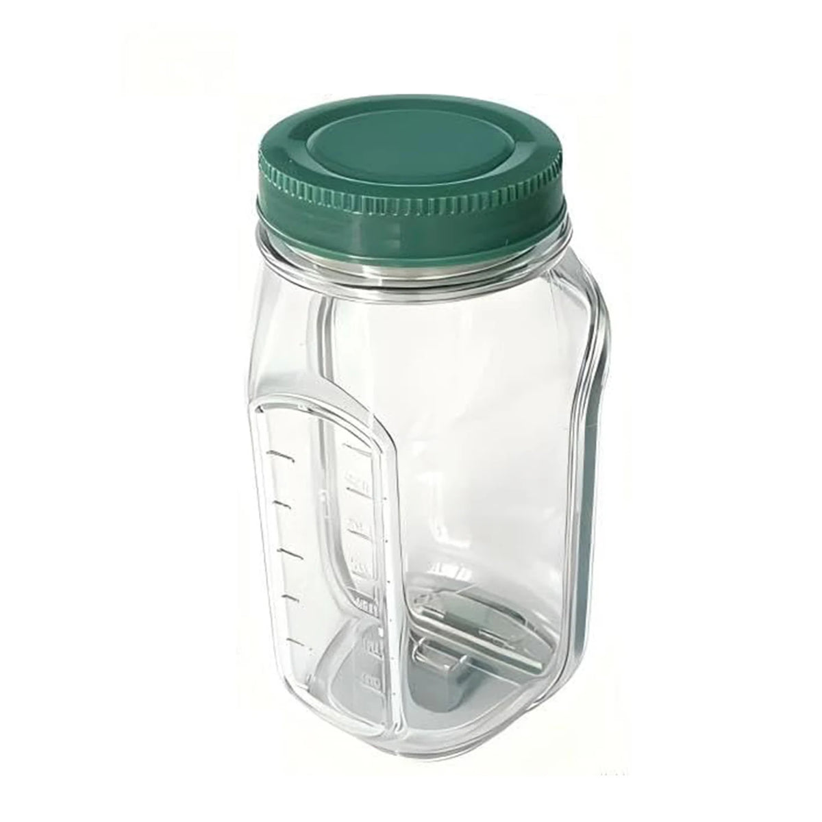 Leakproof Side-Open Salad Jar with Built-In Dressing Container