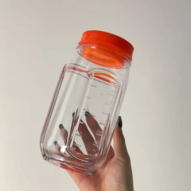 Leakproof Side-Open Salad Jar with Built-In Dressing Container