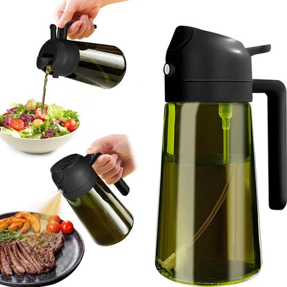 2-in-1 Olive Oil Sprayer & Dispenser Bottle for Cooking and Meal Prep