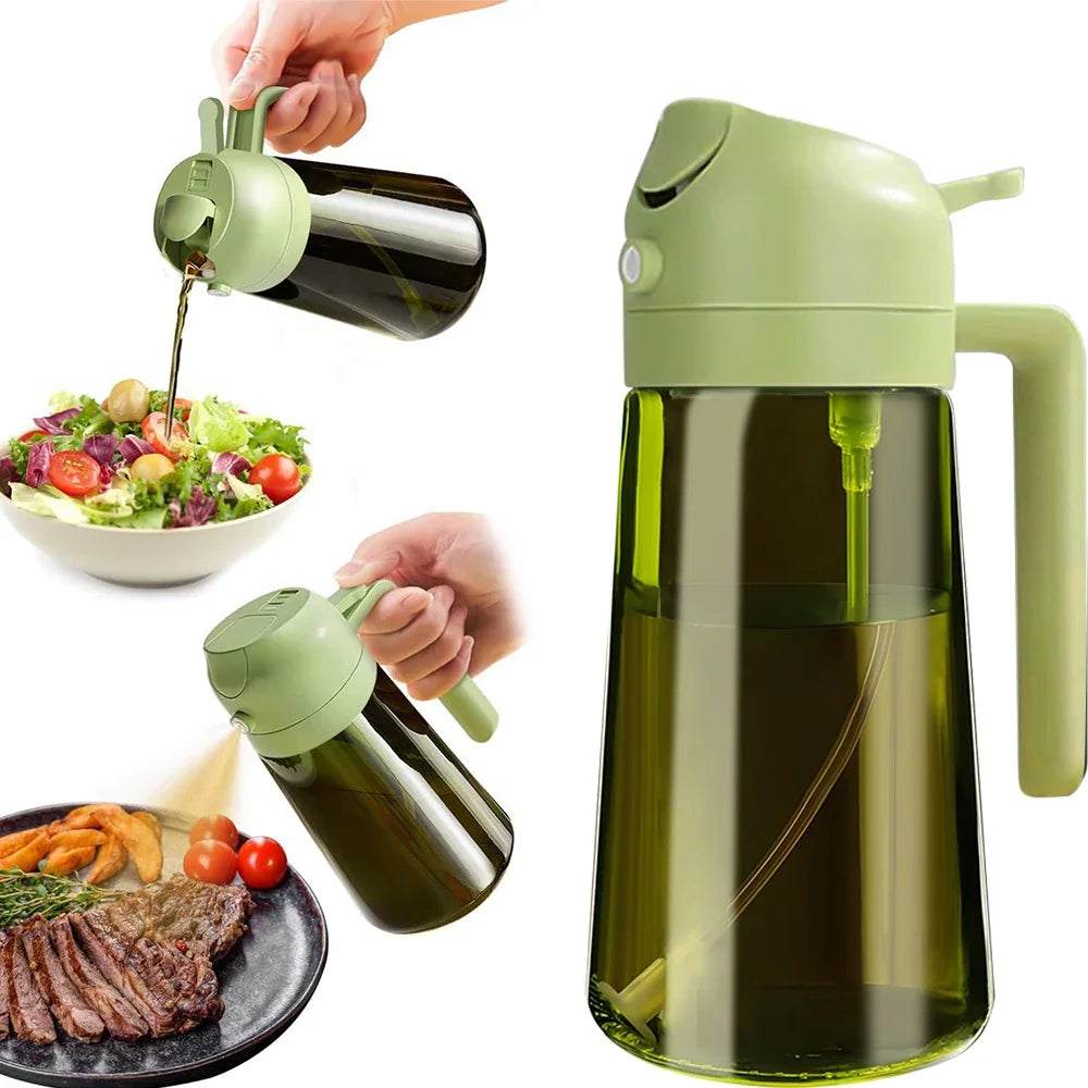 2-in-1 Olive Oil Sprayer & Dispenser Bottle for Cooking and Meal Prep