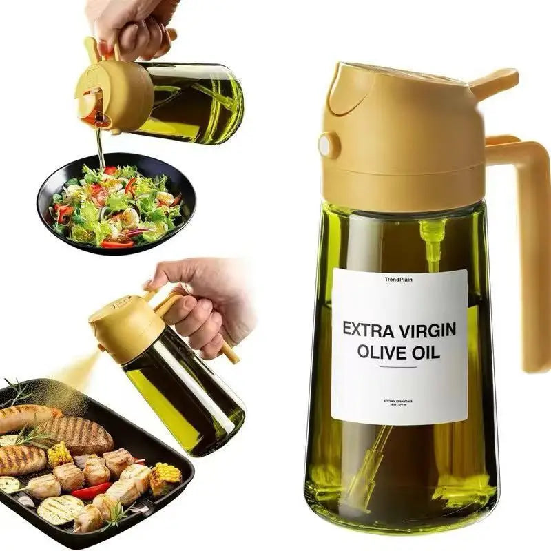2-in-1 Olive Oil Sprayer & Dispenser Bottle for Cooking and Meal Prep