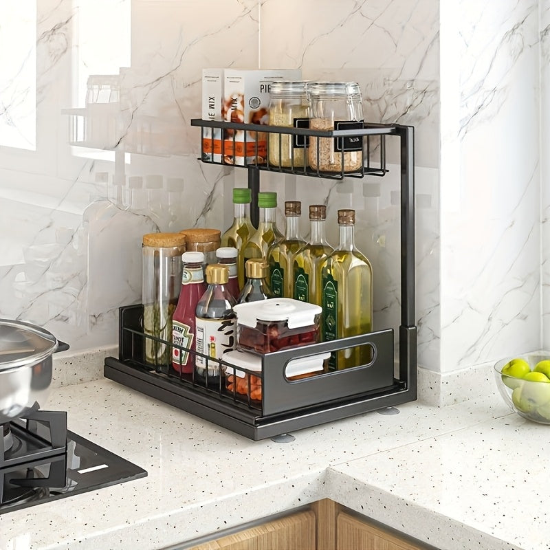 2-Tier Under Sink Pull-Out Organizer for Kitchen & Bathroom